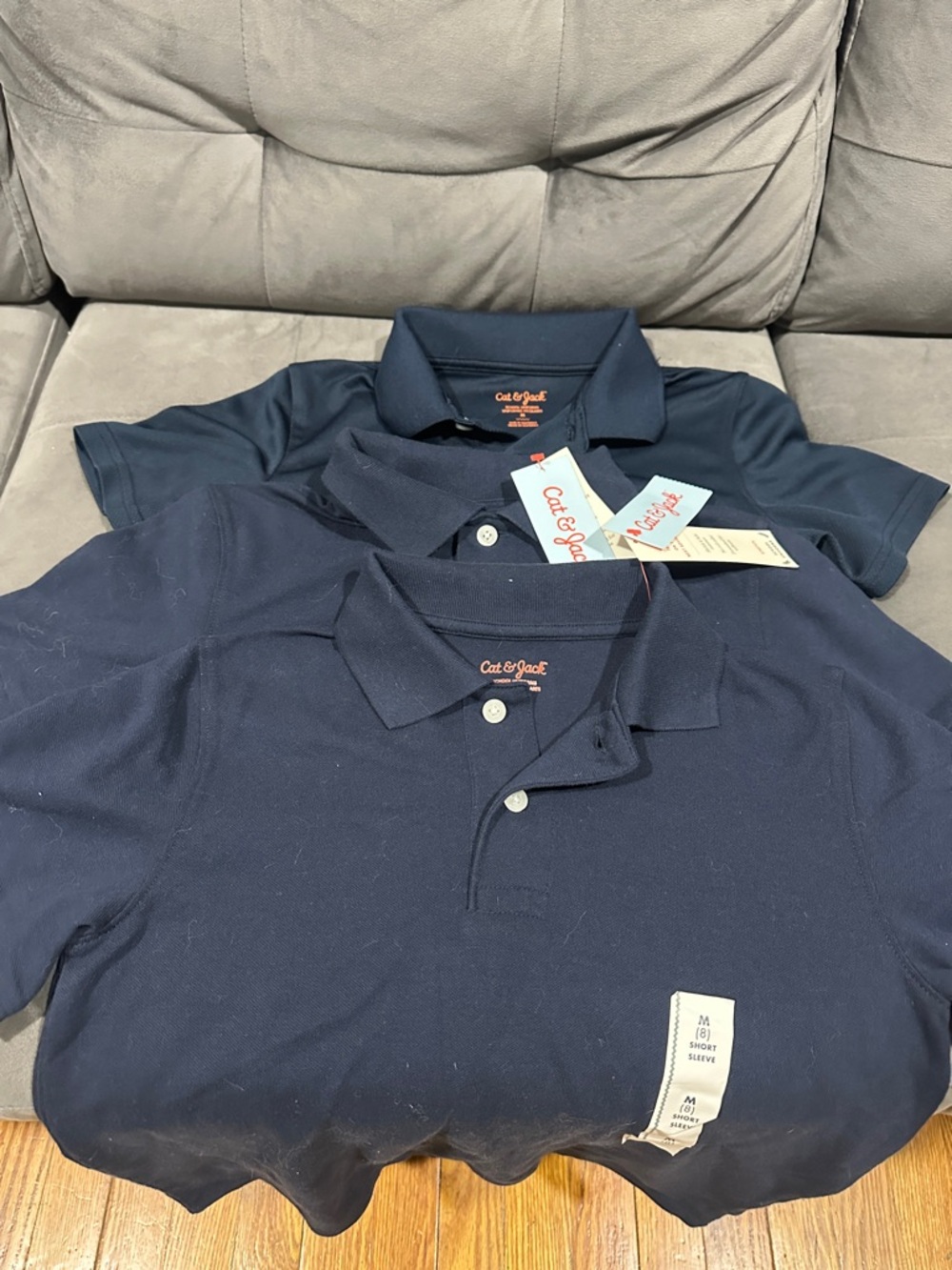 Cat & Jack Navy Polo Pack - Solid Short Sleeve Knit